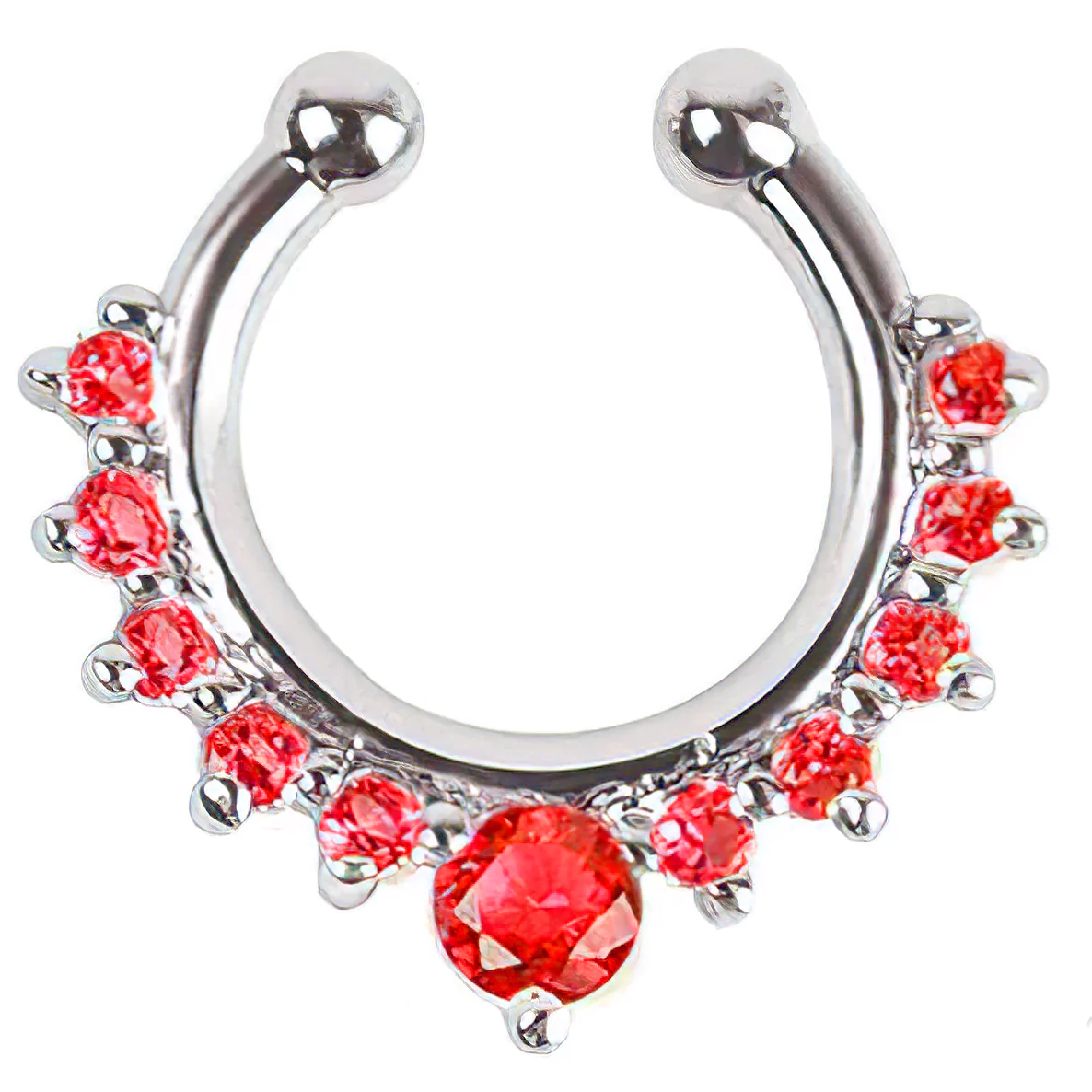 red crystal stud nose ring