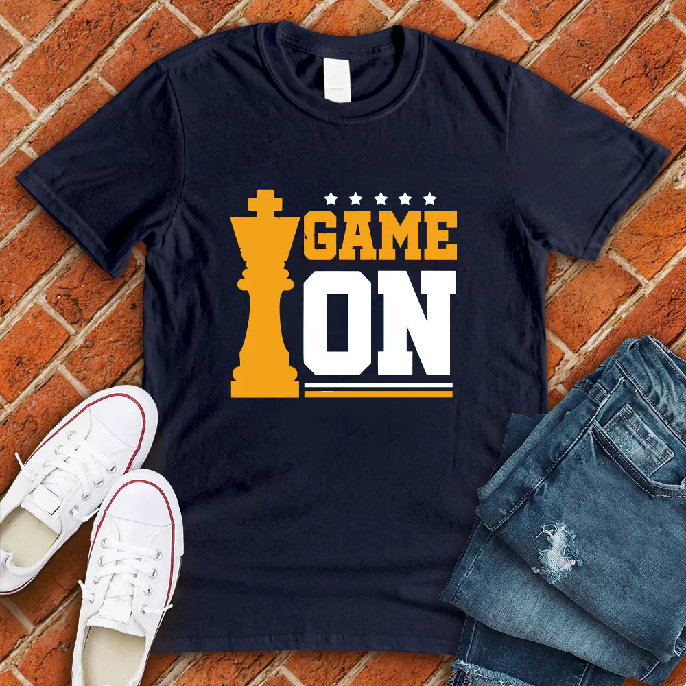 chess game on navy tshirt