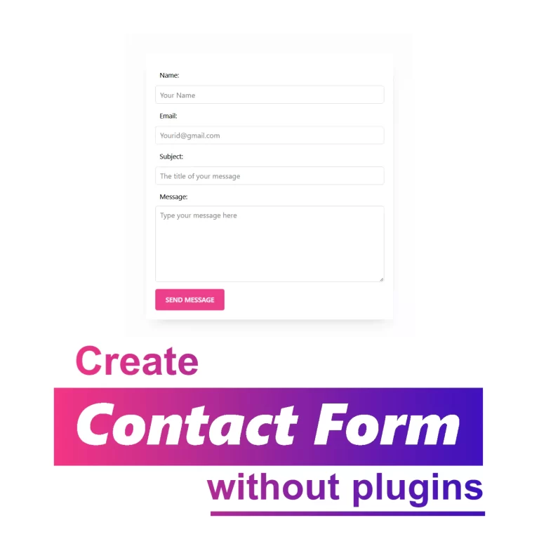 how to add contact form in wordpress without plugin