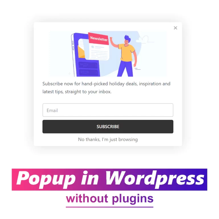 Popup in Wordpress without plugin