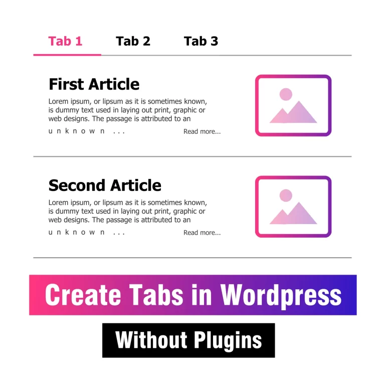 Wordpress tabs without plugin