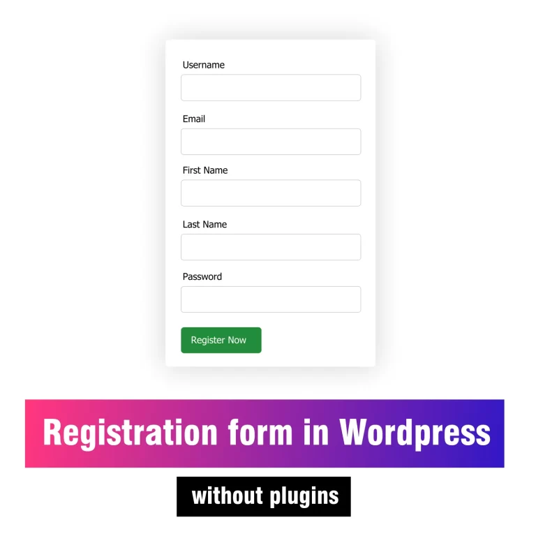 registration form in wordpress without plugin