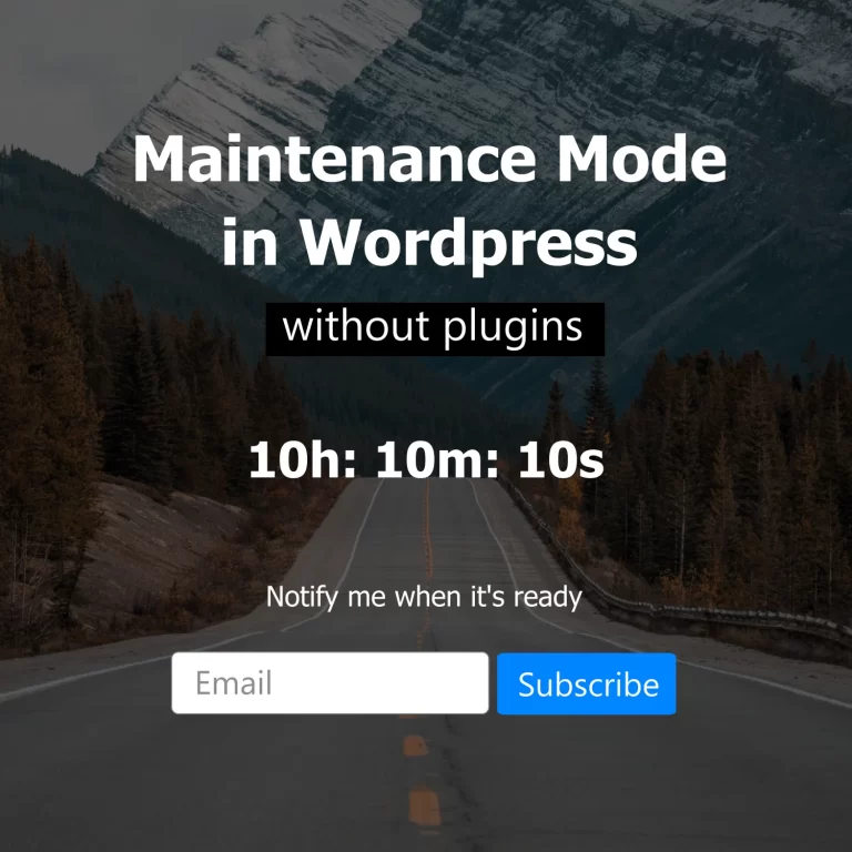 maintenance mode in Wordpress without plugin