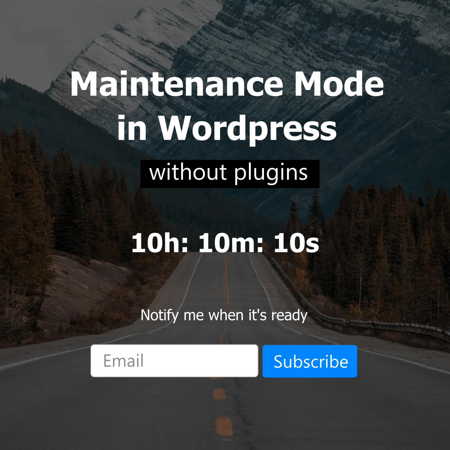 maintenance mode in WordPress without plugin