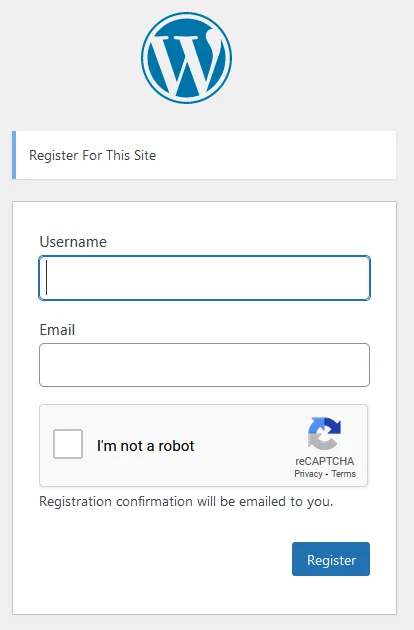 Add reCaptcha to WordPress registration form Without Plugin