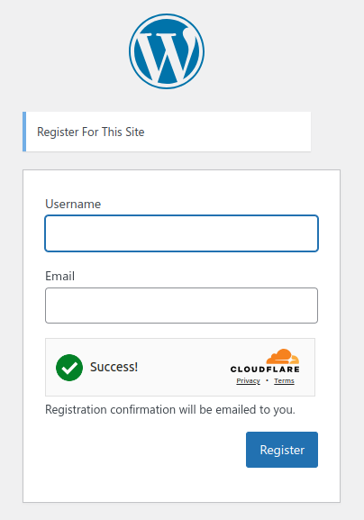 Adding Cloudflare Turnstile to WordPress Registration Form